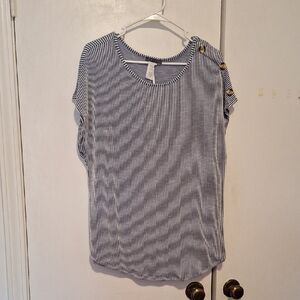 Striped Navy and White Women's Top